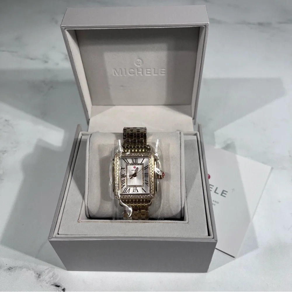 Michele Deco Madison 18K Gold Diamond Watch